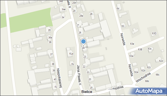 Bielice, Jana Pawła II, 24, mapa Bielice