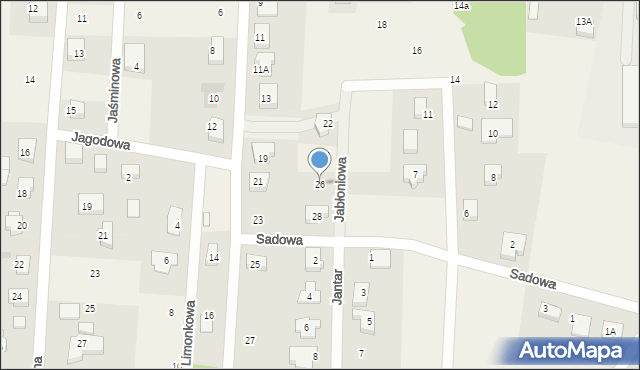 Bielkówko, Jabłoniowa, 26, mapa Bielkówko