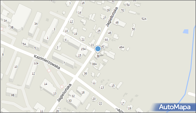 Bielsk Podlaski, Jagiellońska, 38, mapa Bielsk Podlaski