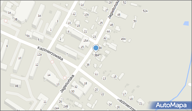 Bielsk Podlaski, Jagiellońska, 38A, mapa Bielsk Podlaski