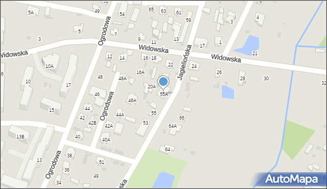 Bielsk Podlaski, Jagiellońska, 55A, mapa Bielsk Podlaski