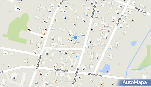 Bielsk Podlaski, Jagiellońska, 67, mapa Bielsk Podlaski