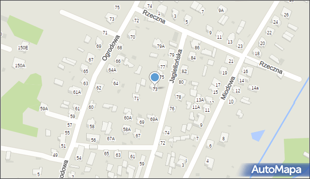 Bielsk Podlaski, Jagiellońska, 73, mapa Bielsk Podlaski