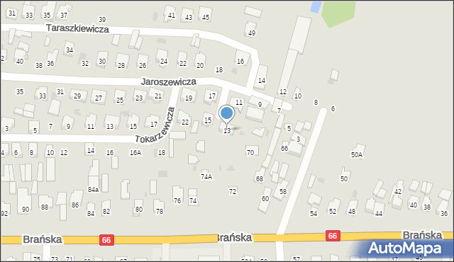 Bielsk Podlaski, Jaroszewicza Józefa, 13, mapa Bielsk Podlaski