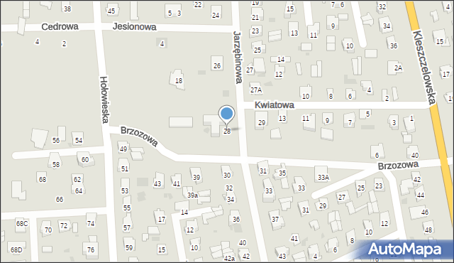 Bielsk Podlaski, Jarzębinowa, 28, mapa Bielsk Podlaski