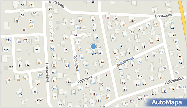 Bielsk Podlaski, Jarzębinowa, 42a, mapa Bielsk Podlaski
