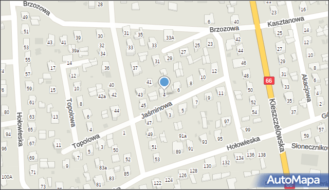 Bielsk Podlaski, Jaśminowa, 4, mapa Bielsk Podlaski