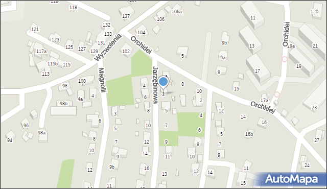 Bielsko-Biała, Jarzębinowa, 3, mapa Bielsko-Białej