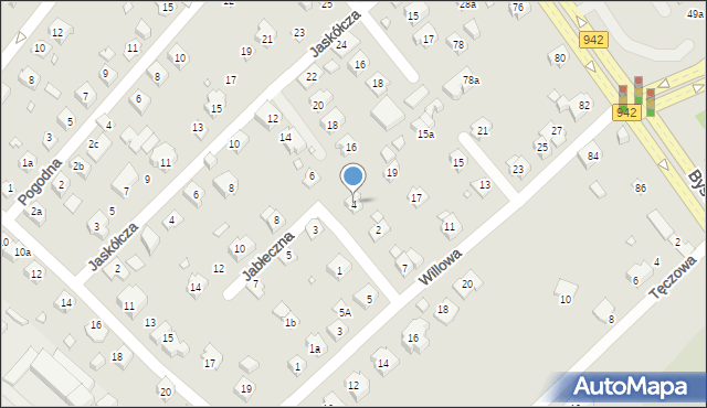 Bielsko-Biała, Jabłeczna, 4, mapa Bielsko-Białej