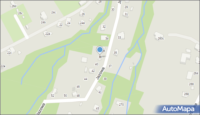 Bielsko-Biała, Jazowa, 38, mapa Bielsko-Białej