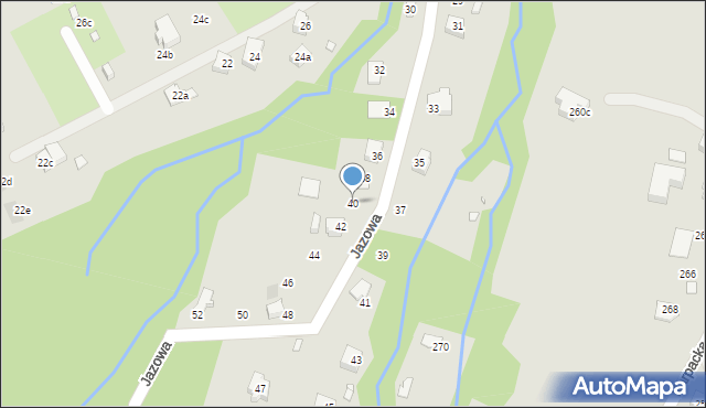 Bielsko-Biała, Jazowa, 40, mapa Bielsko-Białej