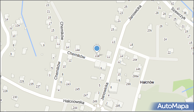 Bielsko-Biała, Janowicka, 11a, mapa Bielsko-Białej