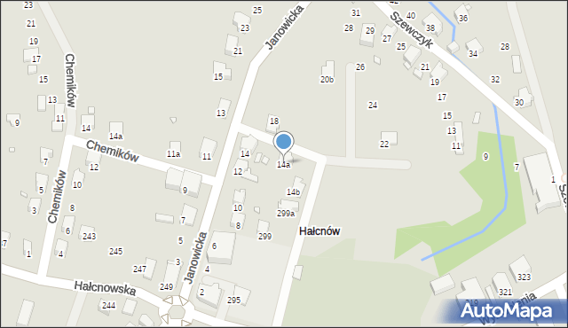 Bielsko-Biała, Janowicka, 14a, mapa Bielsko-Białej