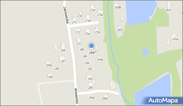 Bielsko-Biała, Janowicka, 166a, mapa Bielsko-Białej