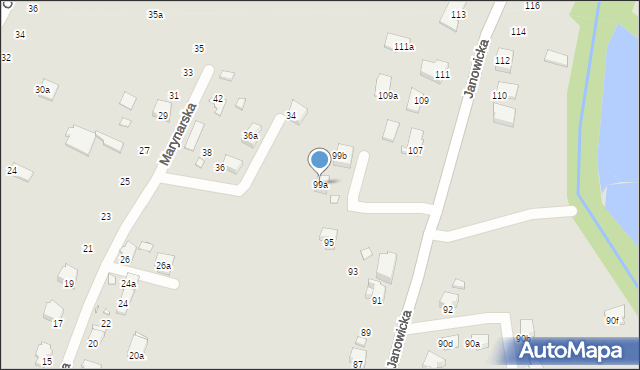 Bielsko-Biała, Janowicka, 99a, mapa Bielsko-Białej