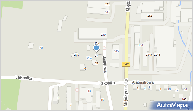 Bielsko-Biała, Jaskrowa, 27, mapa Bielsko-Białej