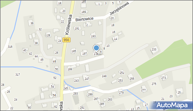 Biertowice, Jarzębinowa, 4, mapa Biertowice