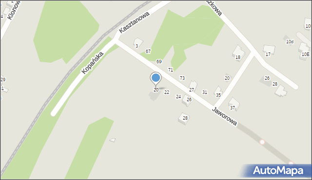 Bieruń, Jaworowa, 20, mapa Bieruń