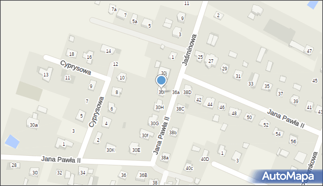 Bilcza, Jana Pawła II, 30i, mapa Bilcza