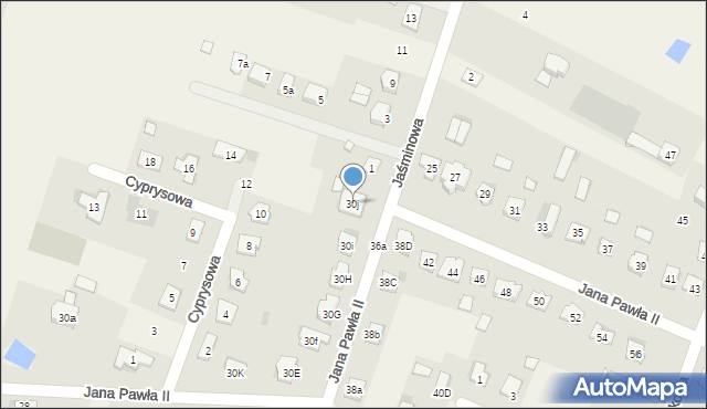 Bilcza, Jana Pawła II, 30j, mapa Bilcza