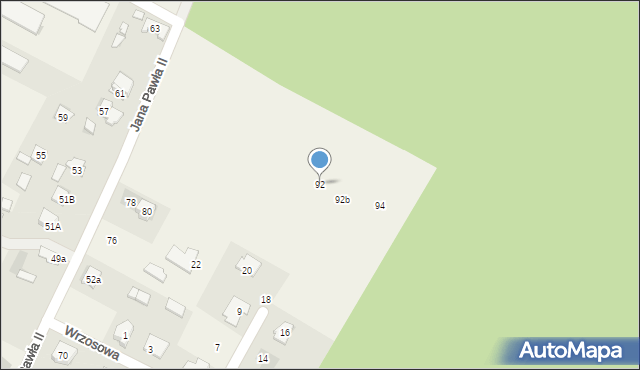Bilcza, Jana Pawła II, 92, mapa Bilcza