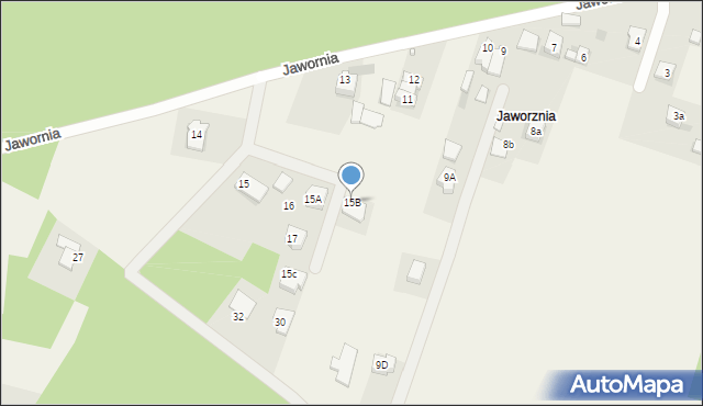 Bilcza, Jawornia, 15B, mapa Bilcza