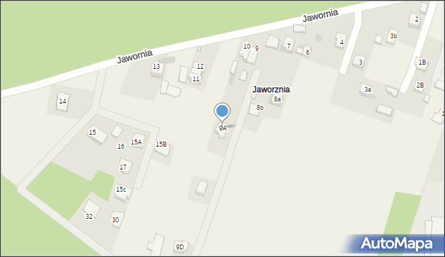 Bilcza, Jawornia, 9A, mapa Bilcza