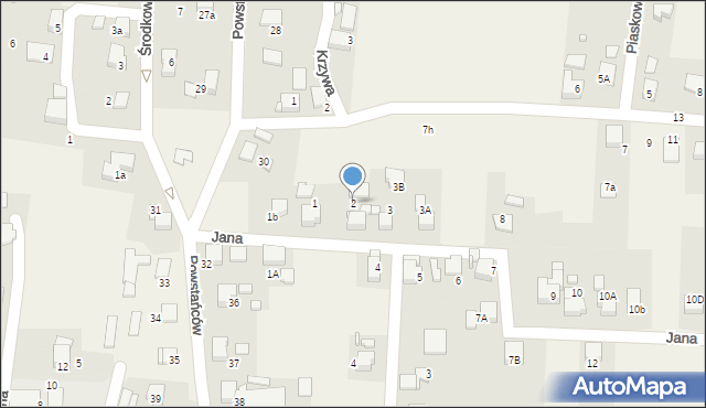 Bluszczów, Jana, 2, mapa Bluszczów