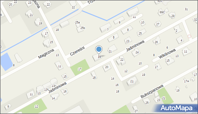 Bobrowiec, Jaśminowa, 19, mapa Bobrowiec