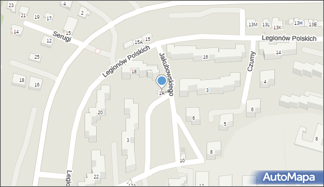 Bochnia, Jakubowskiego Tadeusza, gen., 1A, mapa Bochni