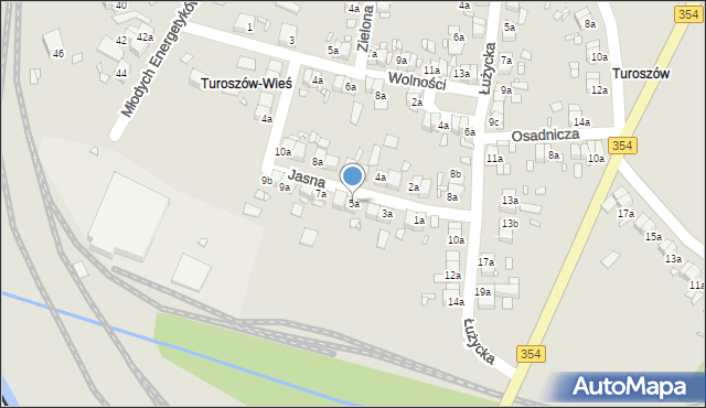 Bogatynia, Jasna, 5a, mapa Bogatynia