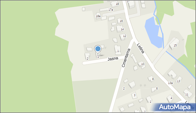 Bogdaniec, Jasna, 1, mapa Bogdaniec