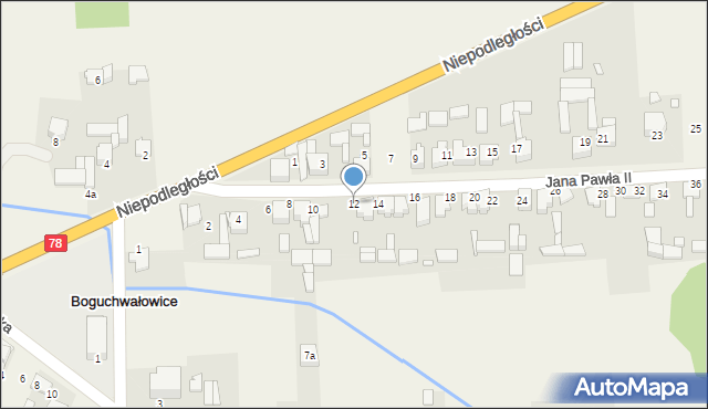 Boguchwałowice, Jana Pawła II, 12, mapa Boguchwałowice