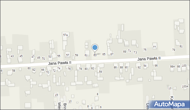 Boguchwałowice, Jana Pawła II, 63, mapa Boguchwałowice
