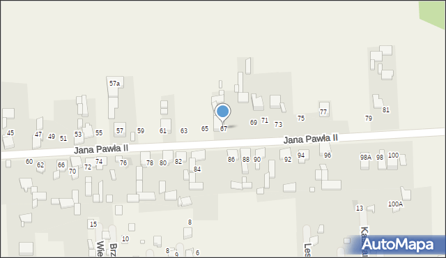Boguchwałowice, Jana Pawła II, 67, mapa Boguchwałowice