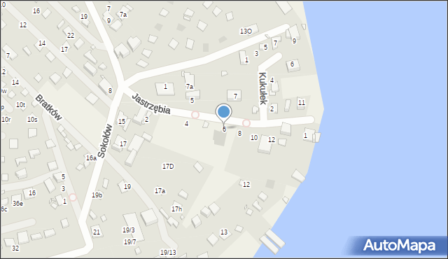 Boguchwałowice, Jastrzębia, 6, mapa Boguchwałowice