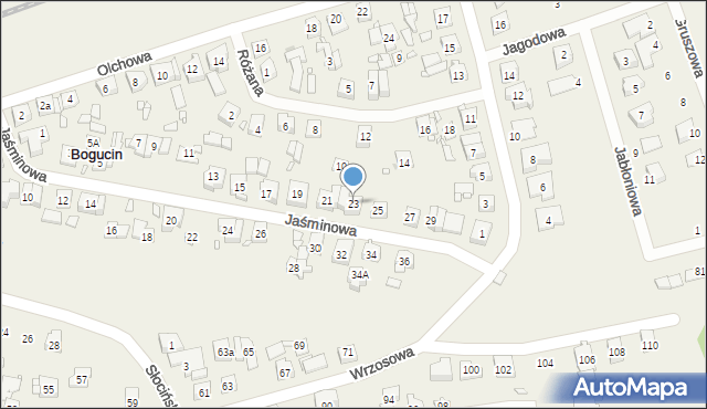 Bogucin, Jaśminowa, 23, mapa Bogucin