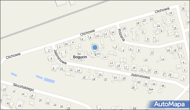 Bogucin, Jaśminowa, 9, mapa Bogucin
