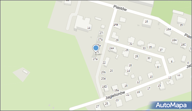 Bolesławiec, Jagiellonów, 27b, mapa Bolesławca