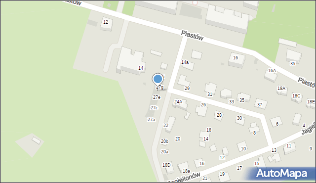 Bolesławiec, Jagiellonów, 27f, mapa Bolesławca