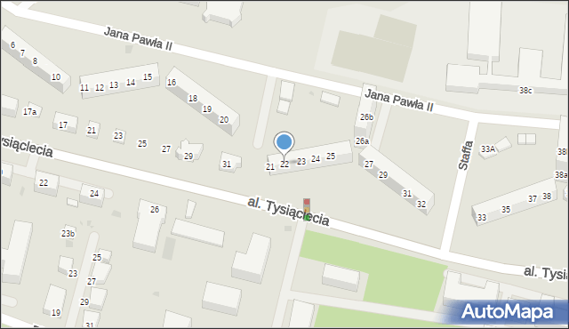 Bolesławiec, Jana Pawła II, 22, mapa Bolesławca