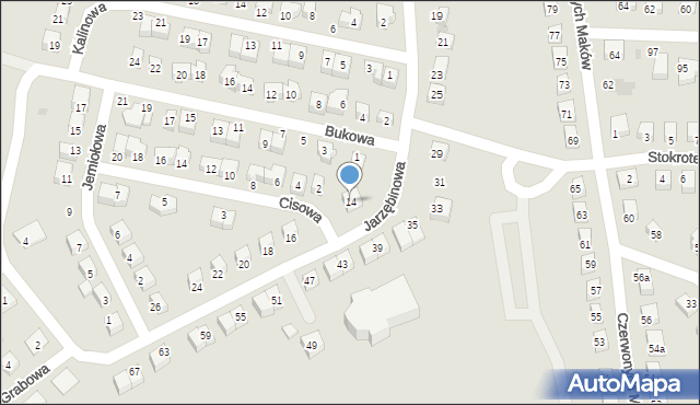 Bolesławiec, Jarzębinowa, 14, mapa Bolesławca