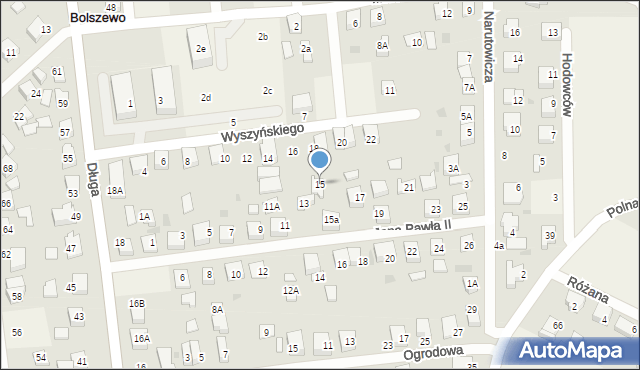 Bolszewo, Jana Pawła II, 15, mapa Bolszewo