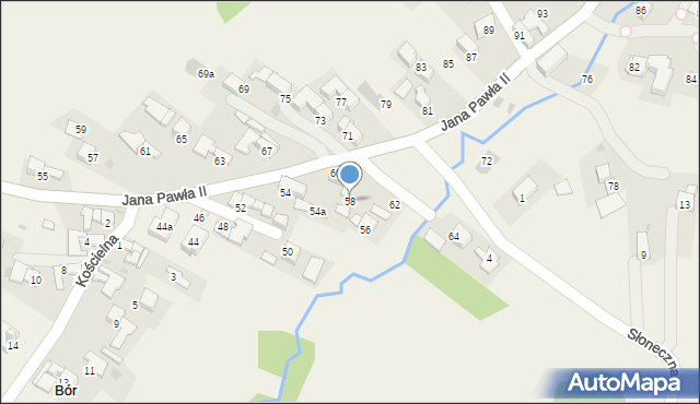 Bór, Jana Pawła II, 58, mapa Bór