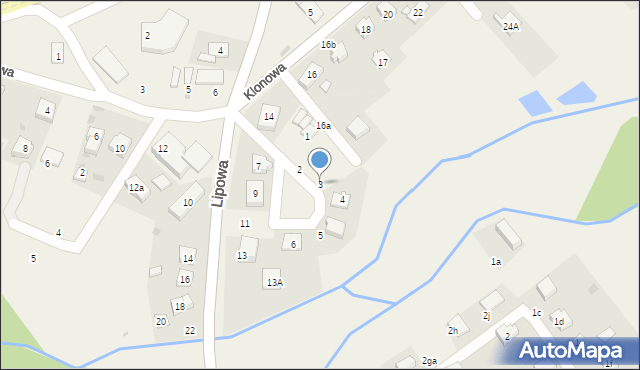 Borowa, Jaworowa, 3, mapa Borowa