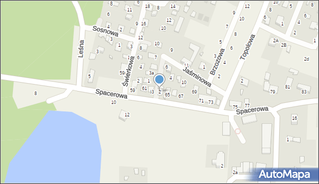 Borówno, Jaśminowa, 2, mapa Borówno