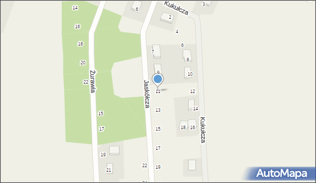 Borzęcin, Jaskółcza, 11, mapa Borzęcin