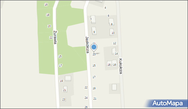 Borzęcin, Jaskółcza, 13, mapa Borzęcin