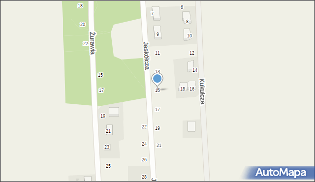 Borzęcin, Jaskółcza, 15, mapa Borzęcin