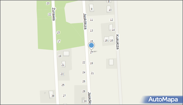 Borzęcin, Jaskółcza, 17, mapa Borzęcin